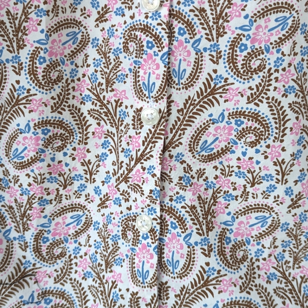 Boden Petite Women's The Cotton Shirt Paisley Floral Print Button Up Shirt - Picture 5 of 8